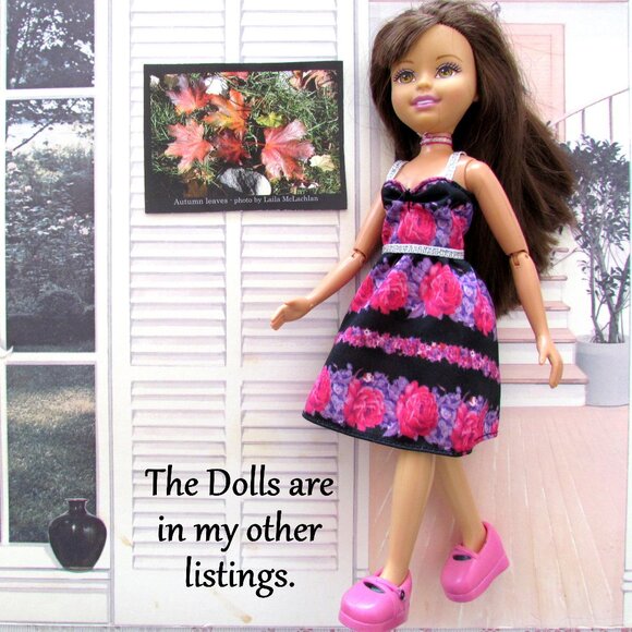 WEE 3 FRIENDS CLOTHES: DRESS, TOPS, SHOES, SKIRT, SHORTS, 6 ITEMS, PRETTY PINK - Picture 2 of 10